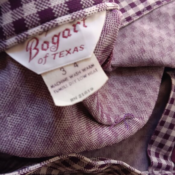 Vintage Women's 3/4 22x30 Bellbottom Pants Stretch 1970s High-Waisted Purple - Picture 5 of 5